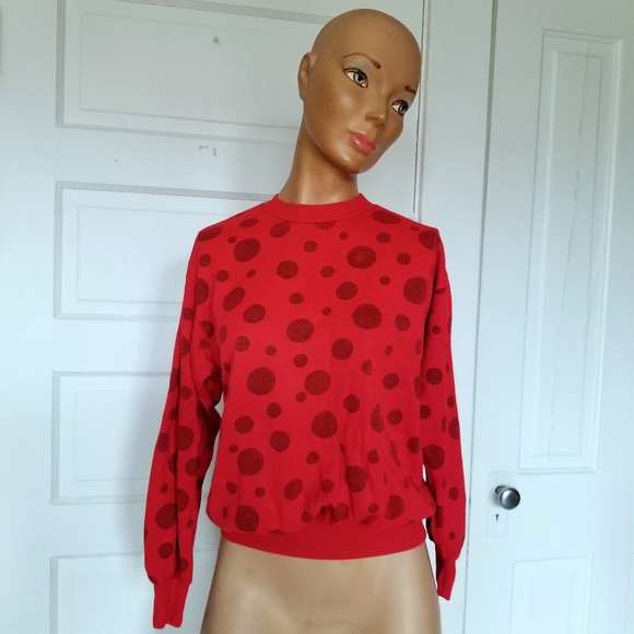 Vintage Red Polka Dot Sweatshirt - Picture 2 of 6